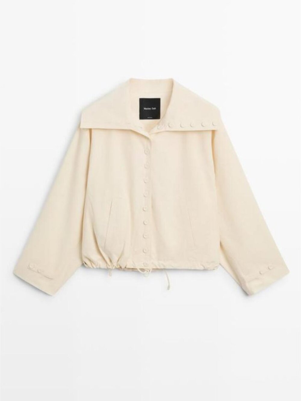 MASSIMO DUTTI COTTON JACKET WITH BUTTON DETAILS